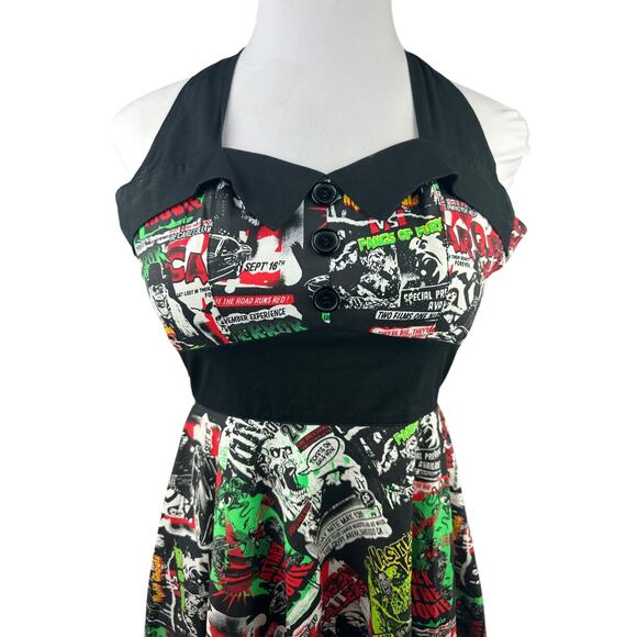 Hell Bunny Vixen Rockabilly B Movie Horror 50's Dress Monster Halloween Party XS - Picture 3 of 16